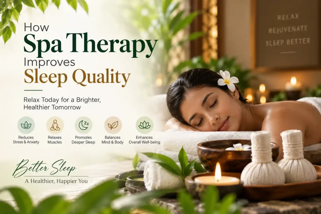 Woman enjoying a relaxing spa therapy session at Ira Spa to improve sleep quality.