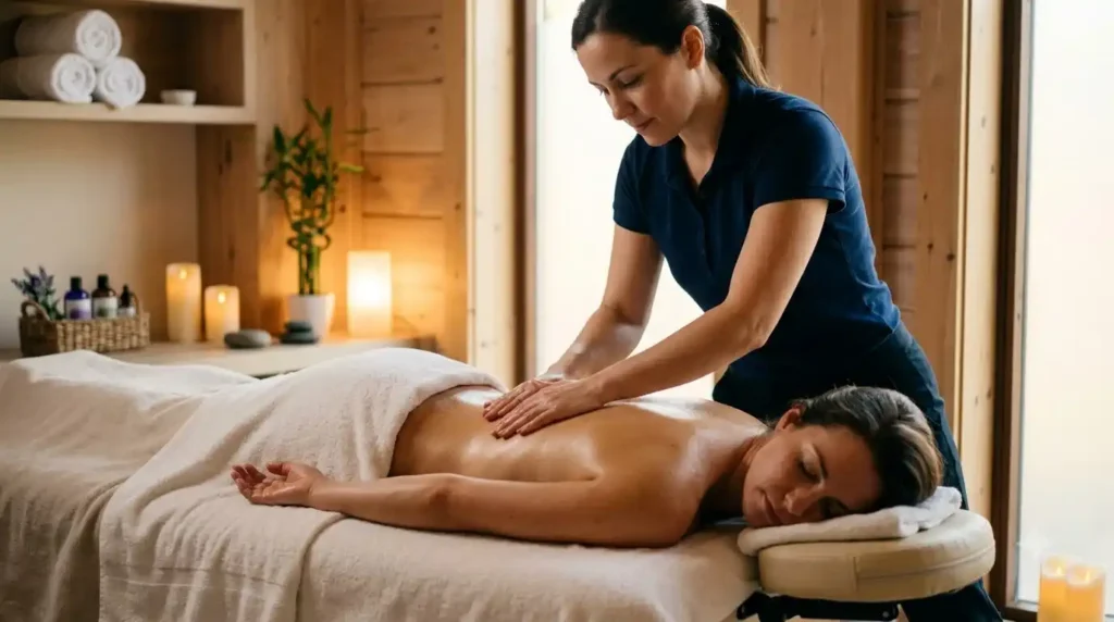 Expert therapist providing a relaxing classic Swedish massage at Ira Spa in Mangaluru.