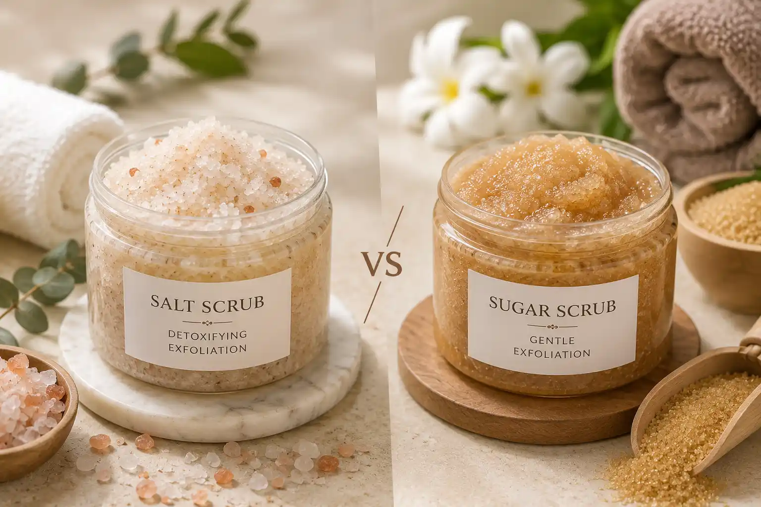 Salt Scrub vs Sugar Scrub